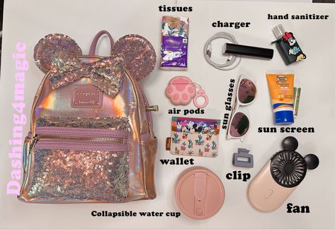 Disney Day Bag Essentials, What’s In My Disney Bag, Disney Bag Packing List, Disney Park Bag Essentials 2023, What’s In My Disney Park Bag, Must Have Disney Trip Items, Theme Park Bag Essentials, Disneyland Park Bag Essentials, Disneyland Bag Essentials