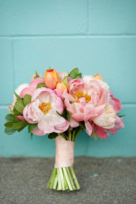 Peonies And Tulips Floral Arrangements, Bridal Bouquet Tulips Peonies, Peonies Tulips Bouquet, Peony And Tulip Bouquet, Peony Tulip Bouquet, Peonies And Tulips, Tulip Bridal Bouquet, Tulips Photo, Small Bridal Bouquets