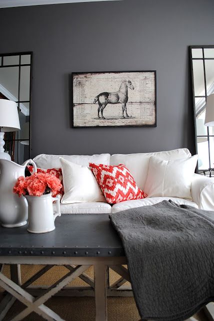 best sherwin williams gray and greige paint colours for any room include gauntlet gray and... Coral Home Decor, Charcoal Walls, Greige Paint Colors, Greige Paint, Gray Walls, Design Del Prodotto, Decor Minimalist, Living Room Grey, Living Room Paint