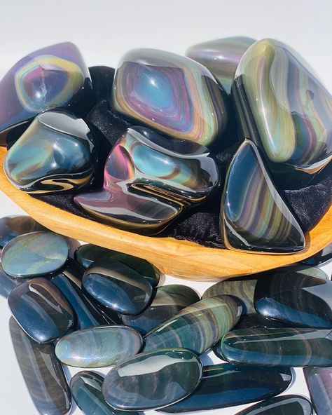 Mythical Crystals 619 on Instagram: “🌈 Have you had a chance to check out our beautiful rainbow obsidian? We have palms and Freeforms now available. 🌈 AAA grade so you can…” Shiny Rocks, Rainbow Obsidian, Beautiful Rainbow, Random Stuff, Rainbow, Gemstones, Crystals, Canning, On Instagram