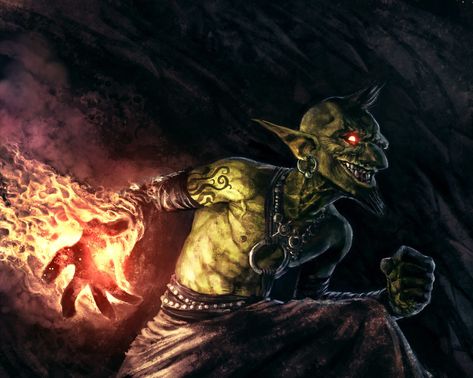 Goblin fire warlock, Ramón I. Bunge on ArtStation at https://www.artstation.com/artwork/kaZvK Fire Warlock, Flames Art, Goblin Art, Mtg Art, Flame Art, Knight Games, Fantasy Races, Dungeons And Dragons Characters, Fantasy Concept Art