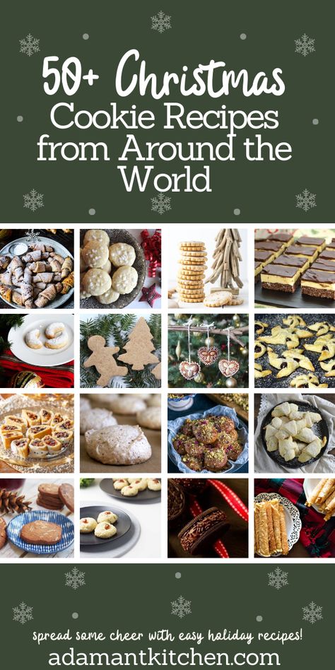 Christmas cookies are one of the best parts of the holiday season! No matter the corner of the world you dwell in, if you celebrate Christmas or any other holiday this season, you’re likely to be found baking up dozens of festive cookies in your kitchen. Try something new this year by adding any of these cookie recipes from around the world to your family’s holiday dessert offerings! Cookies From Around The World Recipes, Christmas Cookies From Around The World, Christmas Cookies Around The World, English Christmas Cookies, International Christmas Cookies, Grinch Foods, Pecan Tassies Recipe, Cookies From Around The World, Tassies Recipe