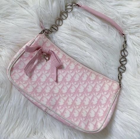 Dior Pink Monogram, Pink Gucci Bag, Dior Pink, Vintage Designer Bags, Bowler Bag, Pink Lifestyle, The Early 2000s, Pink Monogram, Girly Bags