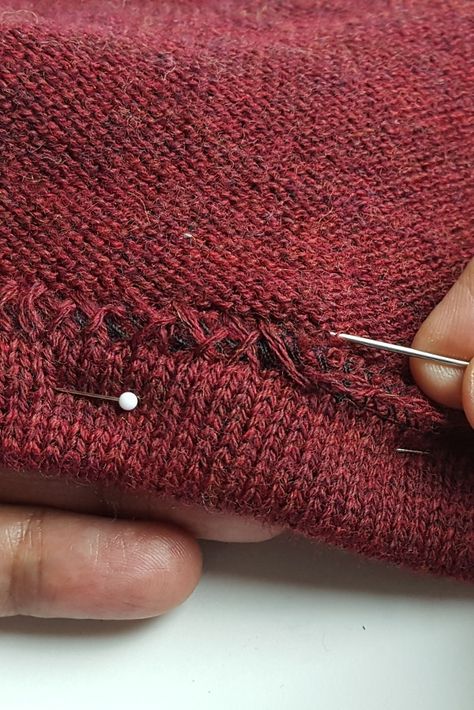 Altering Sweaters, Mending Hacks, Upcycle Sweaters, Sewing Hems, Altered Clothes, Upcycled Sweater, Sewing Tops, Diy Sweater, Sweater Ideas