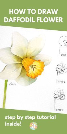 Sketches Flowers, Draw Flowers Watercolor, Flower Drawing Easy, Flowers Step By Step, How To Draw Flowers, Easy Sketches, Simple Flower Drawing, Watercolor Pencil Art, Draw Flowers