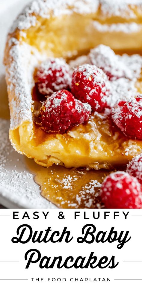 German Pancakes Recipe (Dutch Baby) from The Food Charlatan. This classic German Pancake or Dutch Baby recipe has so many names! It's a super easy way to get delicious baked pancakes on the table fast. The edges puff up way past the edge of the pan, which is why they are sometimes called puffy pancakes! There are only a few ingredients, and you can even make it in the blender! You can customize these with lots of different toppings, from simply syrup and butter to fresh fruit and powdered ... Dutch Baby Pancake Recipe, German Pancakes Recipe, Dutch Babies, Dutch Baby Recipe, Dutch Pancakes, Baby Pancakes, German Pancakes, Dutch Baby Pancake, Pancakes Easy