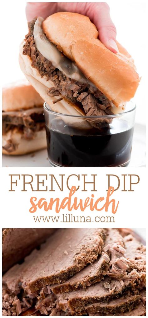 French Dip Sandwiches, Dip Sandwiches, Lil Luna, Sandwich Bar, French Dip Sandwich, Clean Eating Challenge, French Dip, Burgers Sandwiches, Provolone Cheese