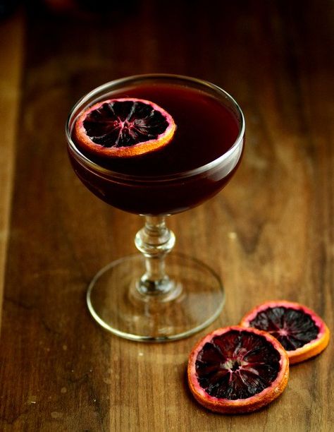 Blood And Sand, Sands Recipe, Vintage Drinks, Brunch Bar, Orange Wheels, Blood Orange Juice, Cocktail Ideas, Hawaiian Christmas, Tiki Drinks