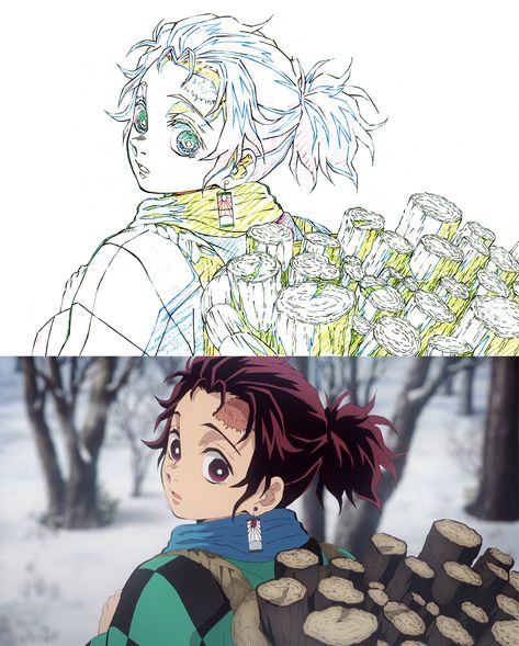 Demon Slayer Animation, Anime Genga, Anime Keyframes, Animation Process, Key Frame, Storyboard Illustration, Animation Storyboard, Texture Drawing, Cat Sketch