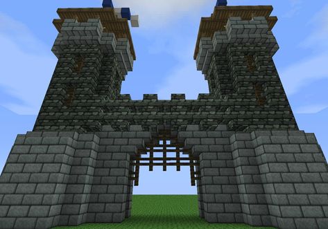 Medieval Gatehouse - Screenshots - Show Your Creation - Minecraft Forum - Minecraft Forum Gatehouse Minecraft, Medieval Gatehouse, Minecraft Gate, Minecraft Lighting Ideas, Medieval Gate, Minecraft Decor, Large Castle, Mind Craft, Minecraft Steampunk