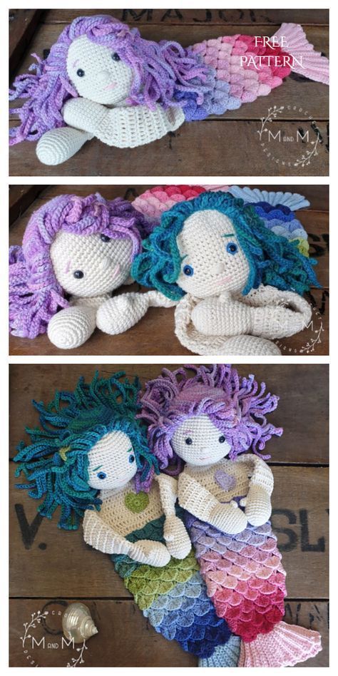 Mermaid Crochet Pattern Free, Mermaid Crochet Pattern, Crochet Mermaid Tail, Crochet Free Patterns, Crochet Lovey, Crochet Kids, Crochet Geek, Crochet Mermaid, Crochet Dolls Free Patterns