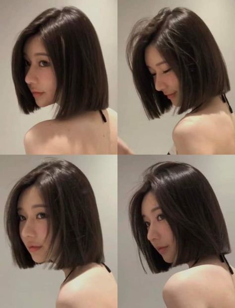 Short Ulzzang Hair, Korean Long Bob Haircut, Straight Cut Bob Shoulder Length, Korean Long Bob, Bob Cut Hairstyles Short, Short Grunge Hair Straight, Short Haircut Korean, Korean Haircuts For Women, Short Hair On Chubby Face