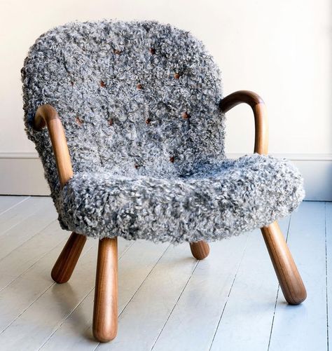 HOWE at 36 bourne street Shearling Chair, Clam Chair, Howe London, Circle Ideas, Sheep Clothing, Eames Chairs, Arm Chair Covers, Coastal Furniture, Diy Chair