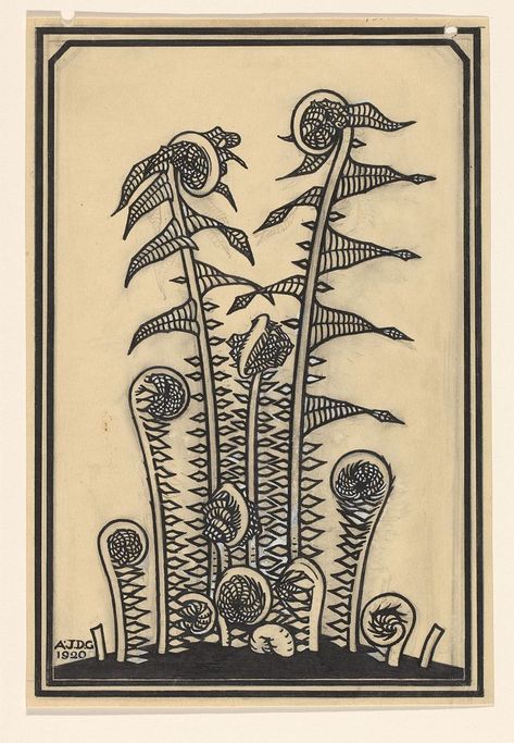 Varens (1920) by Julie de Graag | free image by rawpixel.com / Rijksmuseum (Source) Art Nouveau Fern, Nature Tapestry, Fern Art, Tapestry Nature, Fern Pattern, Public Domain Images, Download Free Images, Free Image, Pattern Paper