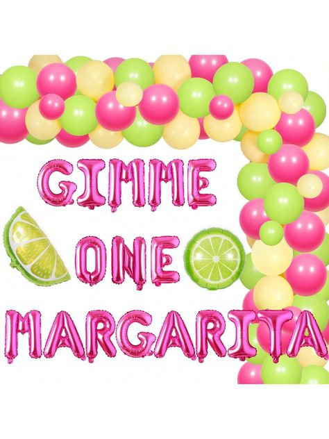 85Pcs Gimme One Margarita Margs And Matrimony Bachelorette Garland Arch Kit Lemon Foil Balloon Margarita Bachelorette Weekend Party 21st Birthday Party Mexican Fiesta Bridal Shower PartyI discovered amazing products on SHEIN.com, come check them out! Margarita Birthday Theme, Margarita Birthday Party, Margarita Themed Bachelorette Party, Margarita Birthday, Margarita Bachelorette, Mexican Fiesta Bridal Shower, Margarita Party, Fiesta Bridal Shower, 21st Birthday Party