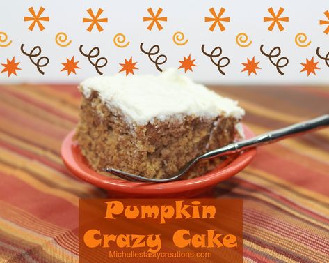 1940s Food, Chocolate Crazy Cake, Crazy Cake Recipes, Wacky Cake Recipe, Healthy Pumpkin Dessert, Wacky Cake, Crazy Cake, Dairy Free Cake, Pumpkin Pie Mix