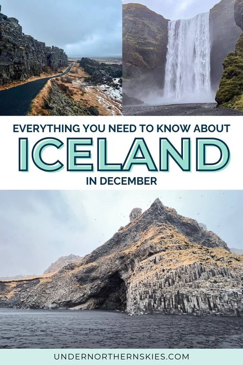 Are you planning on visiting Iceland in December? Our first ever trip was during the winter months and here’s everything you need to know about visiting. Iceland December, Iceland In October, Iceland In December, Finland Trip, Visiting Iceland, Iceland Island, Iceland Map, North Iceland, Skogafoss Waterfall