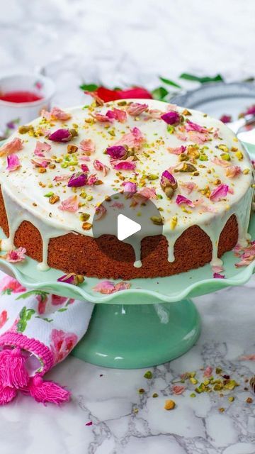 Tatyana Nesteruk on Instagram: "(NEW!) Persian Love Cake - an easy and exotic treat for Valentine's Day! A delicate pistachio and rosewater cake with hints of orange zest and warming cardamom, topped with rose petals! The best part - it's super easy to make! Enjoy it with a cup of aromatic rose tea! Get all the recipe details and watch my full-length video tutorial on my website. New recipes are always on the homepage! @TatyanasEverydayFood #easyrecipes #baking #valentinesday #persian #love #cake #persiancake #desserts #pistachiocake #rose #loveday #delicious #bakefeed #mywilliamssonoma #foodnetwork #feedfeed #f52grams #buzzfeedtasty #nytcooking #bonappetit #foodblogger #recipe #cakevideos #cakesofinstagram #cake #tatyanaseverydayfood" Rosewater Cake, Rose Cake Recipe, Rose Petal Cake, Love Cake Recipe, Persian Love Cake, Buzzfeed Tasty, Pistachio Cake, Nyt Cooking, Rose Cake