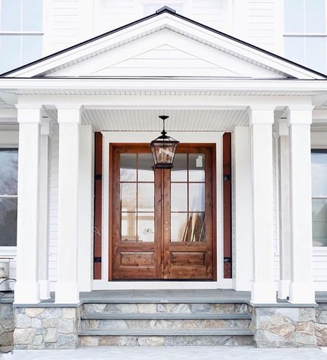 513 Likes, 106 Comments - Simpson Door Company (@simpsondoorco) on Instagram: “Well hey there! We’re seeing a couple new faces out there this week, and we’d love to take a minute…” Front Door Overhang, Front Porch Landscape, Porch Overhang, Door Overhang, Custom Wood Doors, Laundry Room Doors, Front Entryway, Door Inspiration, Door Company