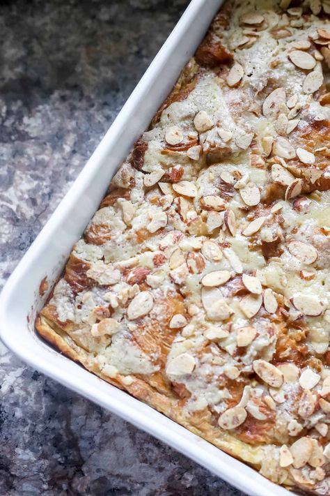 Craving a breakfast upgrade? Try our Almond Croissant French Toast Bake! 😍 Perfectly flaky croissants meet sweet indulgence in every bite. Get the recipe now! Croissant French Toast Bake, Gluten Free Croissant, Flaky Croissants, Cinnamon Crescent Rolls, Croissant French Toast, Baked Breakfast, French Toast Bake Recipe, Baked Breakfast Recipes, Almond Croissant