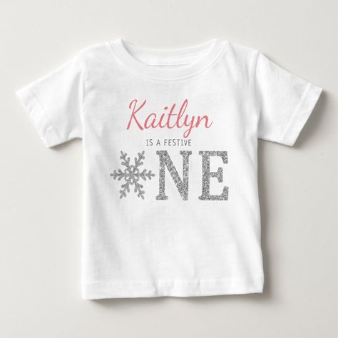 Snowflake Winter "Festive One" 1st Birthday Baby T-Shirt Newborn Fashion, Baby Boy Clothing, Winter Onederland, Easy Winter Outfit, Boy Clothing, Winter Outfits Men, 1st Birthday Invitations, Baby Boy Fashion, Girl Clothing