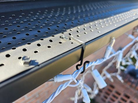 Hanger for Christmas lights on gutters with gutter guard. 20 hangers Christmas Lights Verses Gutter Guards, Christmas Light Hangers Outdoor, Gutter Guards, Light Hanger, Hanging Christmas Lights, Gutter Guard, Plastic Hangers, Christmas Light, Light Holder