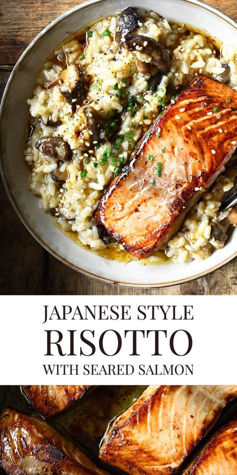 Resep Smoothie, Seared Salmon, Risotto Recipes, Think Food, Asian Dishes, Fish Dishes, Seafood Dishes, Salmon Recipes, Dumplings