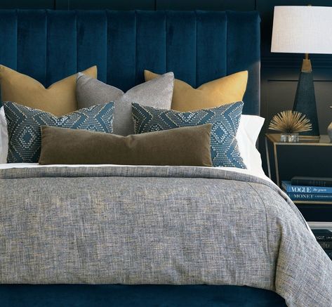 Masculine Bedding, Textured Duvet Cover, Textured Duvet, Thom Filicia, Masculine Bedroom, Global Decor, Linen Sheet Sets, Eastern Accents, Euro Sham