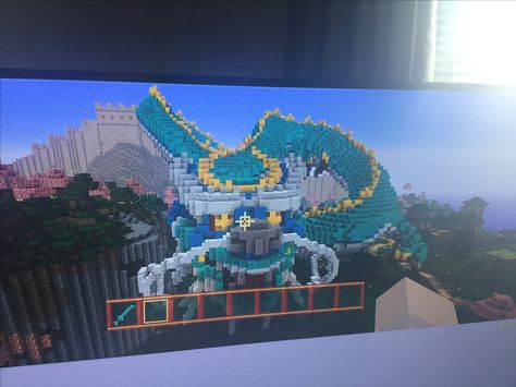 #Minecraft DragonDetailChineseDragon Dragon Builds Minecraft, Minecraft Chinese Palace, Minecraft Dragon Castle, Chinese Dragon Minecraft, Minecraft Dragon Statue, Minecraft Dragon, Dragon Concept Art, Dragon Concept, Minecraft Architecture