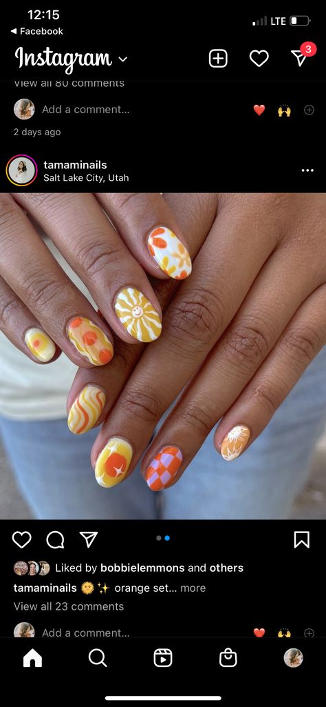 River Nails Designs, Lake Nails, Hawaii Nails, Sun Nails, Summery Nails, Crazy Nails, Orange Nails, Nails Inspo, Trendy Nails