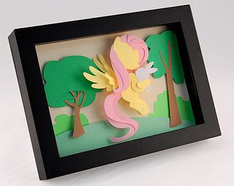 Fluttershy And Angel, My Little Pony Mane 6, Mlp Fluttershy, Angel Bunny, Mane 6, Rainbow Room, Fluttershy, Rainbow Dash, Paper Sculpture