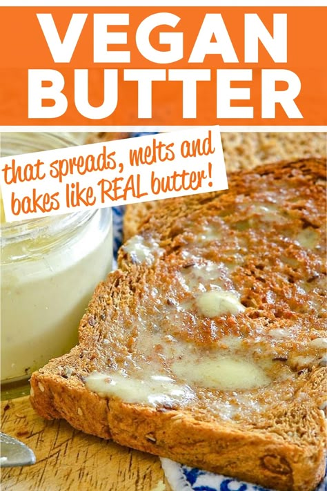 Vegan Substitutes, Vegan Cheese Recipes, Simple Pantry, Vegan Sauces, Homemade Butter, Vegan Condiments, Butter Recipe, Vegan Cooking, Vegan Foods