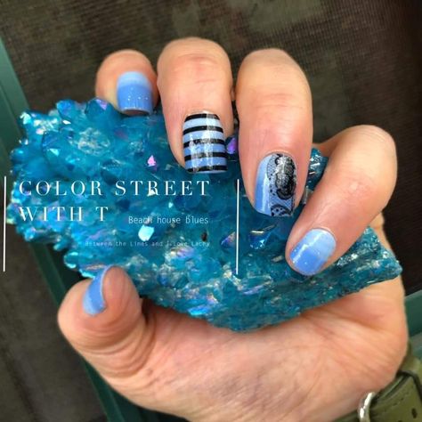 Color Street Beach House Blues, Color Street Nails Deep Diving Combo, Color Street Ocean Abyss, Color Street Nails Combos Deep Diving, Color Street Lace The Facts, Color Street Nails, Color Street, Class Ring, Nails