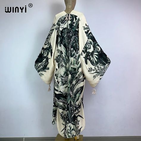 Kimono Street Style, Leave Print, Swimwear 2023, Elegant Cardigan, Kimono Kaftan, Abaya Designs, Soft Cardigan, Beach Swimwear, Print Style