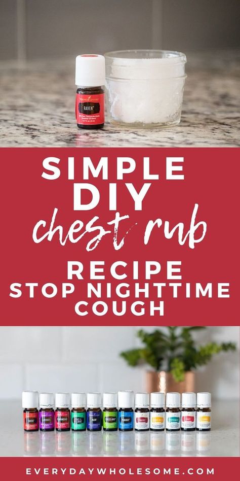 Nighttime cough keeping you awake? Make this homemade DIY chest rub or vapor rub that is safe and natural. Mix the ingredients of coconut oil and essential oils to help with coughing at night and congestion. Diy Chest Rub, Natural Cough Remedy, Peppermint Doterra, Rc Essential Oil, Diy Chest, Cough Remedies For Kids, Oil For Cough, Essential Oils For Cough, Help Sleep