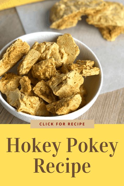 The best hokey pokey recipe, the classic. So easy to make, just three ingredients Hokey Pokey Recipe, Cheese Biscuit Recipe, Nz Recipes, Work Treats, Fruit Treats, Cheese Biscuit, Hokey Pokey, New Zealand Food, Pie Shop