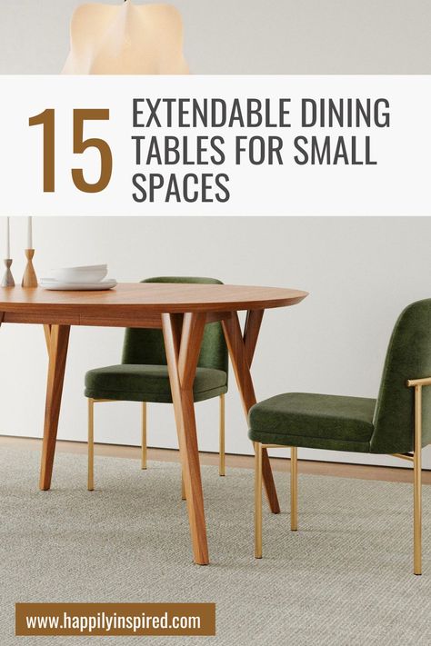 11 Best Extendable Dining Tables for Small Spaces (2023) - Happily Inspired Small Extending Dining Table, Sliding Dining Table Design, Round Dining Table Extendable, Expandable Dining Tables Small Spaces, Small Extendable Dining Table, Expandable Dining Tables, Dining Tables For Small Spaces, Dining Table For Small Spaces, Expandable Dining Room Table