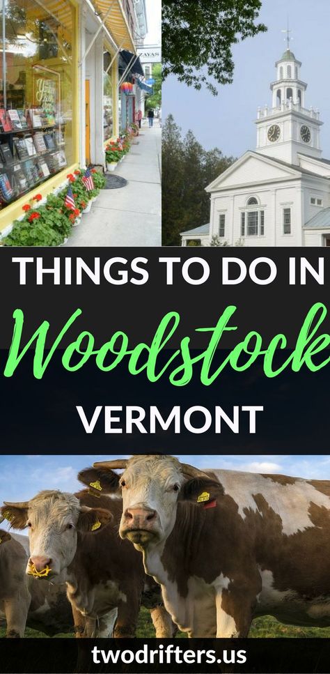 There's plenty to explore in one of America's prettiest towns. Our list of things to do in Woodstock VT will help you to experience classic New England.   ************************* Things to do in Vermont | Woodstock Vermont | Woodstock VT activities | Vermont travel guide | Travel in New England | Travel in Vermont | what to see in Woodstock VT Summer In New England, Things To Do In Vermont, Vermont Travel, New England Summer, England Town, Woodstock Vt, Vermont Vacation, Woodstock Vermont, England Aesthetic