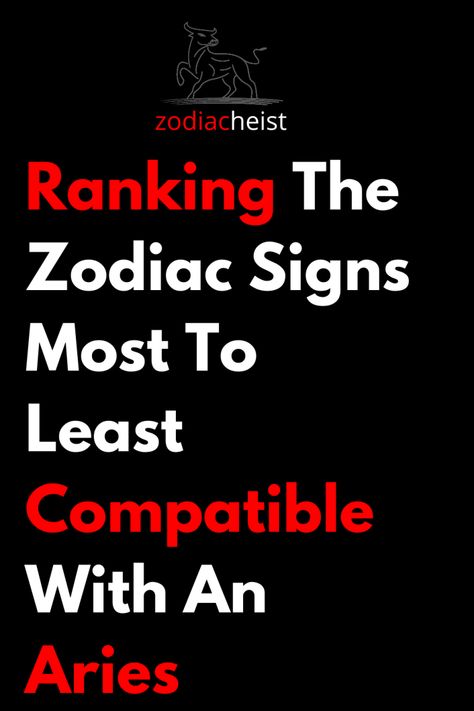 Ranking The Zodiac Signs Most To Least Compatible With An Aries - Zodiac Heist Scorpio Aries Compatibility, Aries Compatibility Chart, Aries Male, Aries Love Compatibility, Most Compatible Zodiac Signs, Astrology Love Compatibility, Aries Compatibility, Zodiac Compatibility Chart, Aries And Capricorn