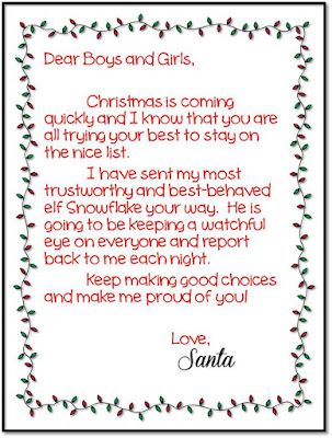 Elftastic Adventures - A Classroom Elf on the Shelf Link Up | Hanging Around In Primary Classroom Welcome Letter, Elf On Shelf Letter, Elf Classroom, Elf On The Shelf Arrival, Personalized Letters From Santa, Introduction Letter, Santa Template, Classroom Welcome, Santa Letter Template