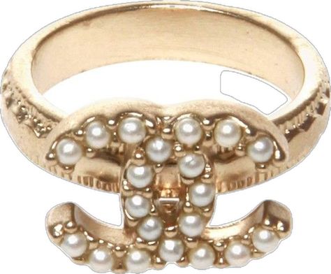 Chanel Fits, Chanel Jewelry Ring, Rings Multiple, Chanel Jewellery, Ring With Pearl, Chanel Ring, Rings Pearl, White Pearl Ring, Gold Plated Jewellery