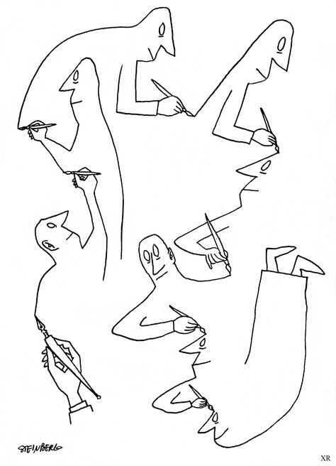 https://flic.kr/p/BuYK5M | ... doodling Steinberg! Saul Steinberg, Art Et Illustration, Pics Art, Painting Illustration, Acrylic Paintings, Face Drawing, New Yorker, Line Drawing, Pen And Ink