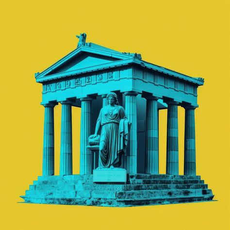 Pop greece traditional art collage represent of greece culture architecture parthenon building. | free image by rawpixel.com / Punyapat Kloywong Collage Architecture Illustration, Greece Collage, Greece Ancient, Greece Culture, Culture Architecture, Architectural Columns, Blue Building, Nice Pic, Awesome Designs