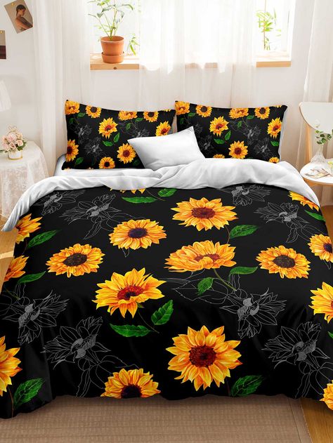 Sunflower Room, Diy Room Decor For Teens, House Essentials, Bed Sets, Cute Bedroom Ideas, Accent Wall Bedroom, Bed Curtains, Cute Bedroom Decor, Room Makeover Inspiration