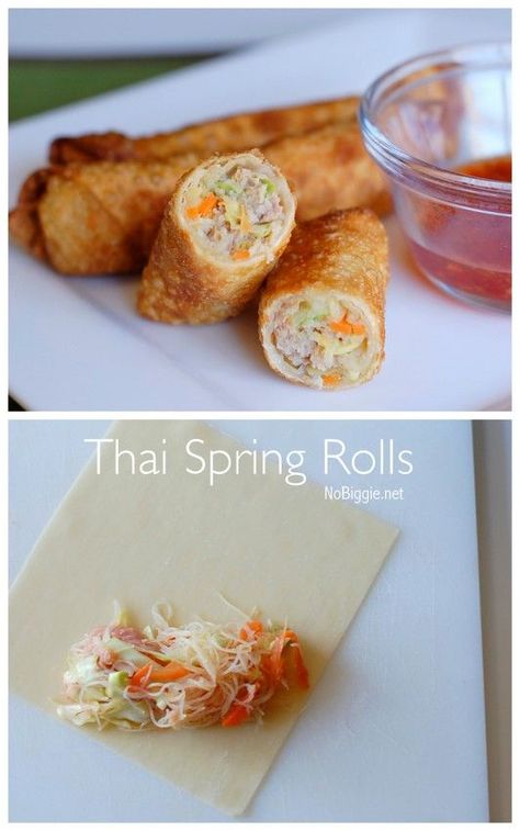 Turkey Spring Rolls, Black Mushrooms, Thai Spring Rolls, Different Types Of Food, Spring Rolls Recipe, Fry Bake, Crunchy Veggies, Chicken Bouillon, Spring Roll Recipe