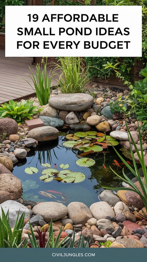 Water Trough Pond Ideas, How To Make A Pond In Your Backyard, Backyard Ponds Small Garden Waterfall, Small Diy Pond, Small Duck Pond Ideas, Diy Water Pond, Small Fish Pond Garden, Small Garden Ponds Ideas Diy, Mini Garden Pond