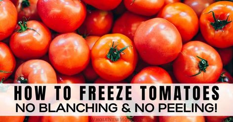 How to Freeze Tomatoes--No Blanching and No Peeling Needed! Freezing Cherry Tomatoes, How To Freeze Tomatoes, Freezing Veggies, Freezing Tomatoes, Canning Ideas, Preserving Herbs, How To Peel Tomatoes, Cold Salad, Frozen Cherries