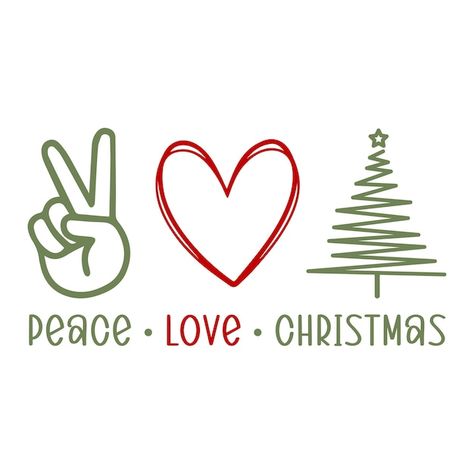 Vector peace love christmas svg tshirt d... | Premium Vector #Freepik #vector #winter #holiday #vintage #art Peace Love Christmas, Daily Gift, Free Cut Files, Love Christmas, Silhouette Crafts, Christmas Stuff, Tshirt Design, Winter Holiday, Peace Love