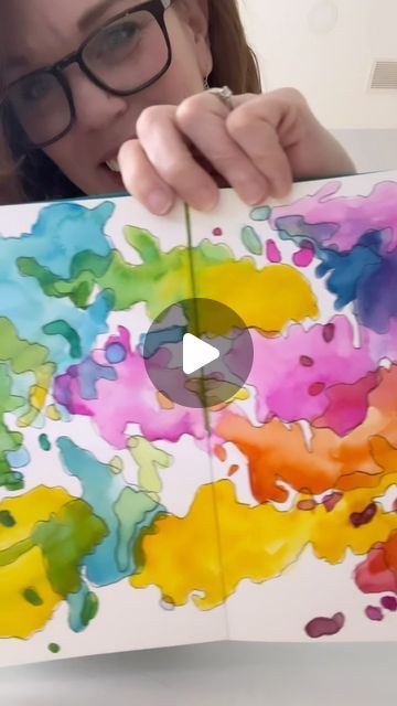 Marker Watercolor Art, Abstract Art Ideas Watercolor, Ink Over Watercolor, Watercolor Patterns To Paint, Watercolor On Canvas Ideas, Watercolor Project Ideas, Watercolor Art Therapy, Pen Watercolor Drawing, Easy Watercolor Sketchbook Ideas