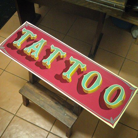 Tattoo Shop Signs, Tattoo Shop Decor, Tattoo Studio Interior, Vintage Inspired Signs, Sign Painting Lettering, Tattoo Salon, Tattoo Signs, Sign Writing, Studio Interior